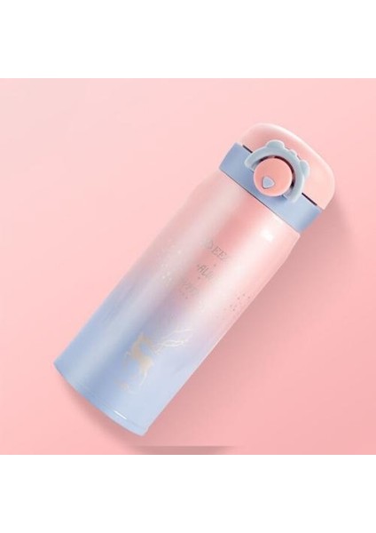 350ML Termos Kupa Paslanmaz Çelik Vakum Yalıtımlı Şişe Su Içecekler Termos Şişeler Seyahat Fincan Kahve Çay Süt Kupa | Vakum Şişeleri ve termoslar (Pembe) (Yurt Dışından)