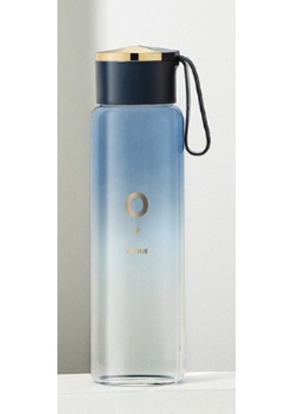 Lüks Degrade Renkler Cam Su Şişesi 400 ml Taşınabilir Çay Şişesi Suyu Çalkalayıcı Şişe Yetişkinler Hediyeler Çevre Dostu Kamp Ofisi | Su Şişeleri (Mavi) (Yurt Dışından)