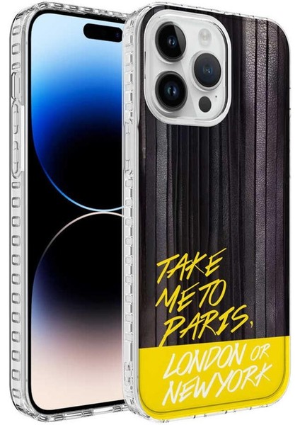 Apple iPhone 13 Pro Kılıf Airbag Kenarlı Renkli Desenli Elegans Silikon
