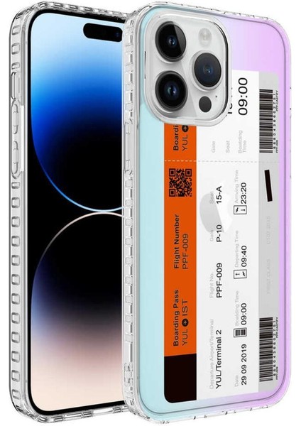 Apple iPhone 13 Pro Kılıf Airbag Kenarlı Renkli Desenli Elegans Silikon