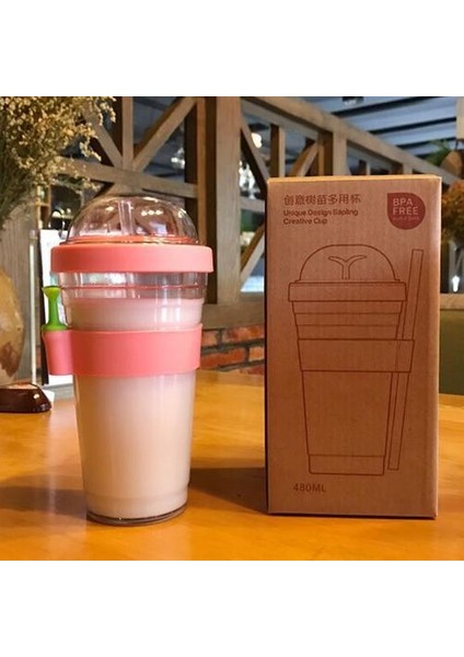 16OZ Yaratıcı Köpük Çay Bardağı, Taşınabilir Plastik Kupası, Saman ile Yeniden Kullanılabilir Plastik Bardak, Kabarcık Çay Boba Çay Kupası | Kupalar (Pembe) (Yurt Dışından) fırsatları