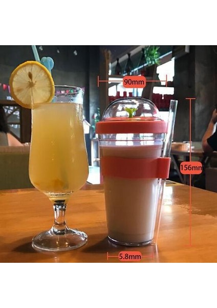 16OZ Yaratıcı Köpük Çay Bardağı, Taşınabilir Plastik Kupası, Saman ile Yeniden Kullanılabilir Plastik Bardak, Kabarcık Çay Boba Çay Kupası | Kupalar (Pembe) (Yurt Dışından) indirimleri