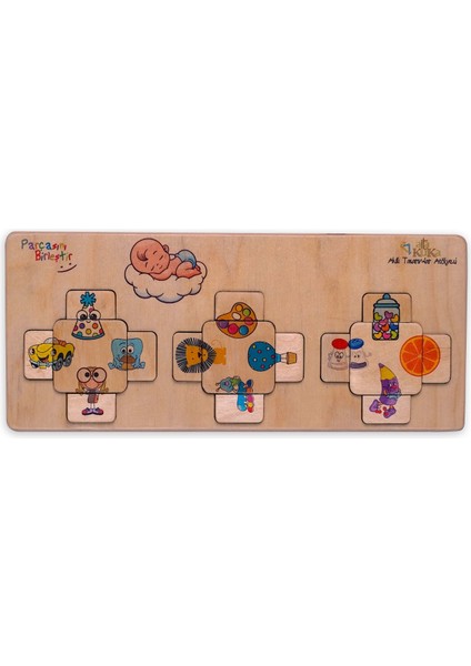 Neşeli Yapbozlar 5 Parçalı Ahşap  Puzzle&yapboz (2-3yaş)