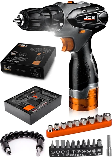 Projcb Plus Black Orange Jsr 1800 Li Professıonel Işıklı Yeni Nesil Akülü Vidalama Matkap + Uzman Set Hediyeli