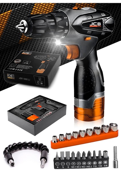 Projcb Plus Black Orange Jsr 1800 Li Professıonel Işıklı Yeni Nesil Akülü Vidalama Matkap + Uzman Set Hediyeli