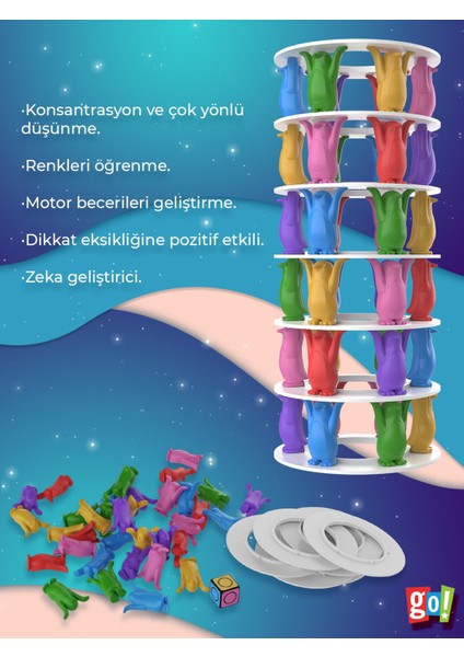 Go Toys Şanslı Penguen Kulesi Eğitici Zeka ve Aktivite Oyunu Eğlence Kutusu