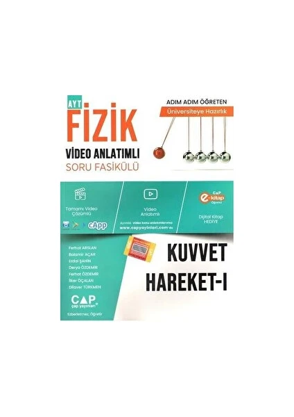 Çap Yayınları Fizik Kuvvet Hareket 1 Konu Anlatımlı Soru Bankası