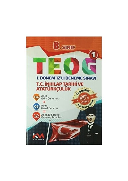 8. Sınıf TEOG 1 - T.C. İnkılap Tarihi ve Atatürkçülük 1. Dönem 12'li Deneme Sınavı