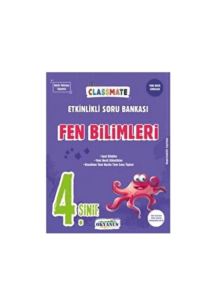 Okyanus Yayınları 4. Sınıf Fen Bilimleri Classmate Etkinlikli Soru Bankası