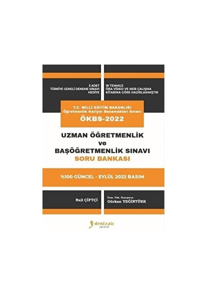 2022 Meb Ökbs Uzman Öğretmenlik ve Başöğretmenlik Soru Bankası Denizatı Yayıncılık