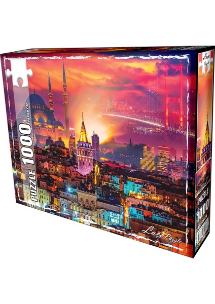 Istanbul Gecesi 1000 Parçalık Puzzle - Puzzle Yapıştırıcı Hediye