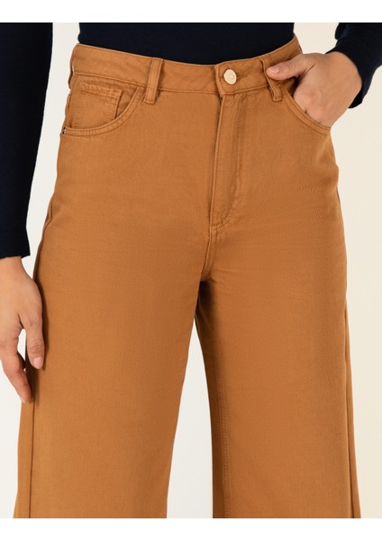 Pierre Cardin Kadın Camel Geniş Paça Pantolon 50254358-VR015