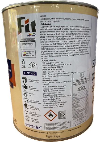 Fit Sentetik Parlak Yağlı Boya 2.5 L Solvent Bazlı Ahşap Metal Boyası modelleri
