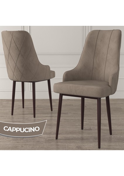 Concept Eta Serisi 80 x 132 cm Mdf Açılabilir Masa Takımı Beyaz Masa Kahve Ayak 6 Sandalye fırsatları