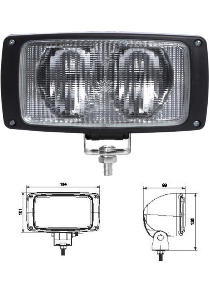 Üniversal Çalışma Lambası Çift H3 Ampüllü Petekli Cam