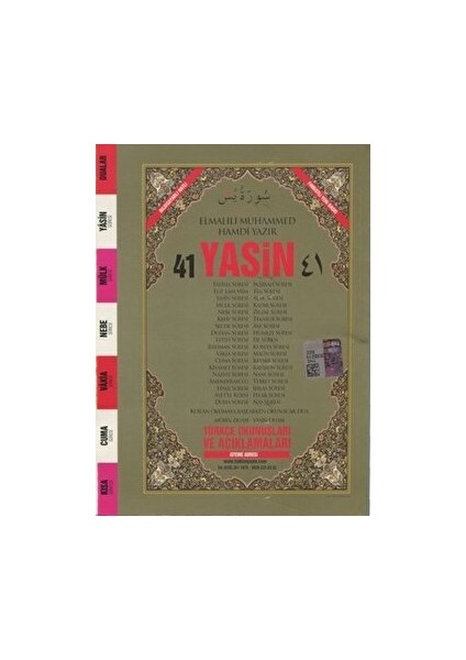 41 Yasin Arapça ve Türkçe Okunuşlu Mealli Fihristli Cep Boy (H-22)