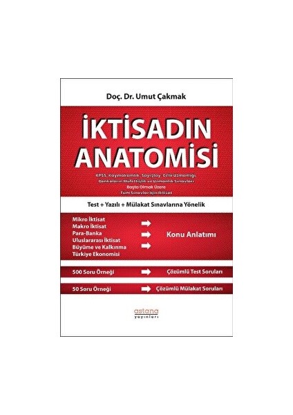 Iktisadın Anatomisi - KPSS, Kaymakamlık, Sayıştay, Gelir Uzmanlığı, Bankaların Müfettişlik ve Uzmanlık Sınavları Başta Olmak Üzere Tüm Sınavlar Için Iktisat