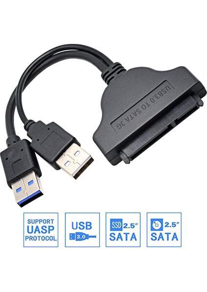 2.5 Inç USB 3.0 Sata HDD Harddisk Kablosu + Koruma Kutusu