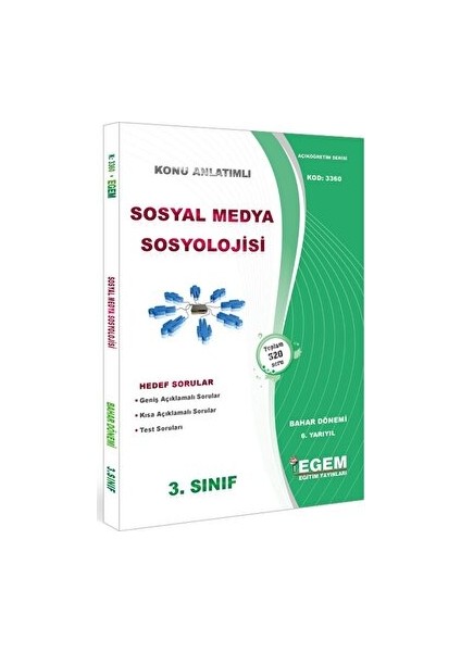 3. Sınıf 6. Yarıyıl Konu Anlatımlı Sosyal Medya Sosyolojisi - Kod 3360 Egem Eğitim Yayınları