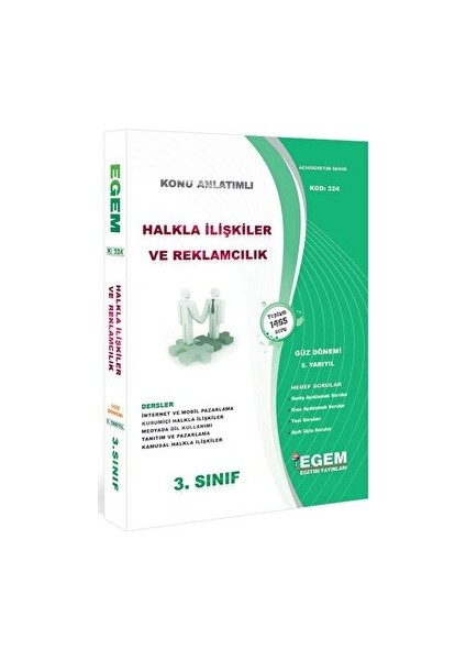 3. Sınıf Halkla İlişkiler ve Tanıtım Güz Dönemi Konu Anlatımlı Soru Bankası (Kod 324)