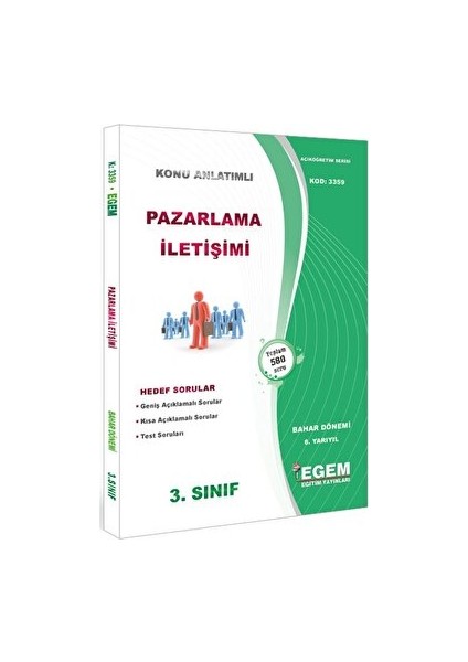 3. Sınıf 6. Yarıyıl Konu Anlatımlı Pazarlama Iletişimi - Kod 3359 Egem Eğitim Yayınları