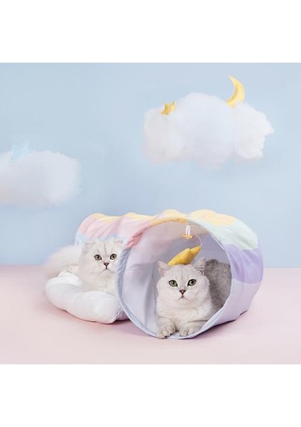 Kedi Oyuncaklar Interaktif Evcil Oyuncaklar Kedi Tünel Yavru Pet Ürünleri Kedi Malzemeleri Kedi Şeyler Kedi Yuva Gökkuşağı Kedi Tünel Villa | Kedi Oyuncakları (Yurt Dışından) fiyatları