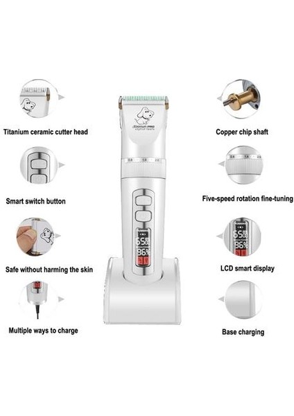 Köpek Saç Düzeltici Elektrik Pet Profesyonel Tımar Makinesi Şarj Edilebilir Tıraş Makinesi Saç Kesici Kedi Köpek Saç Kesimi Clipper | Köpek Saç Düzelticileri (Beyaz) (Yurt Dışından) fiyatları
