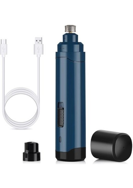 Pet Tırnak Öğütücü Köpek Tırnak Makası Ağrısız Şarj Edilebilir USB Elektrikli Kedi Köpek Paws Tırnak Kesici Bakım Düzeltici Aracı | Köpek Tırnak Makası (Mavi) (Yurt Dışından)