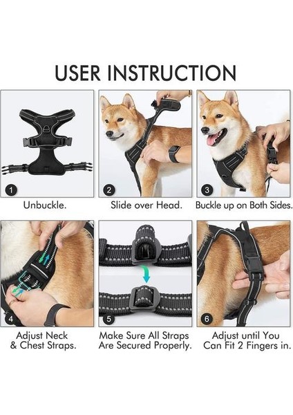 Köpek Koşum Hiçbir Çekin Pet Koşum Ayarlanabilir Yumuşak Yastıklı Köpek Yelek (L) (Yurt Dışından)