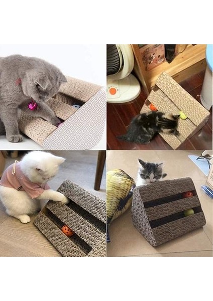 Eğlenceli Pet Kedi Tırmalamak Sonrası Karton, Zil ile Öğütme Pençe Oyuncaklar (Yurt Dışından)