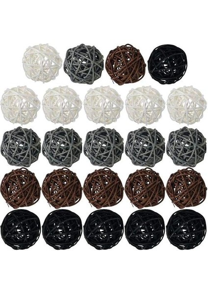Rattan Topu, 24 Adet 2 Inç Hasır Top Dekoratif Top Orbs Vazo Dolguları (Stil 2) (Yurt Dışından)