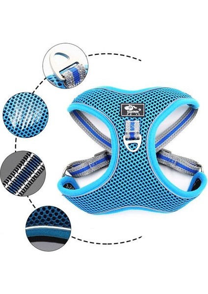 Polyester Yansıtıcı Köpek Koşum Yelek Ayarlanabilir Nefes Pet Koşumlar Yok Orta ve Büyük Köpekler Için Çekin Hayır Fransız Bulldog Safları | Koşumlar (Mavi) (Yurt Dışından) fiyatları