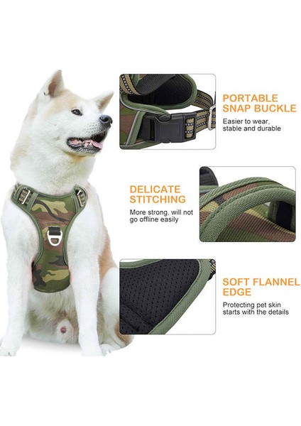 Taktik Büyük Orta Köpekler Için Çekme Koşum Dayanıklı Ağır Kamuflaj Yansıtıcı Pet Koşum Yelek Kontrol Kolu | Koşumlar (Yurt Dışından) fırsatları