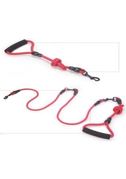 Pet Trackıng Halı Dönüşüm Köpek Kolay Kolu Kolu Ile Ilgili 2 Köpekler Için 1 Leash | Tasmalar (Kırmızı) (Yurt Dışından)