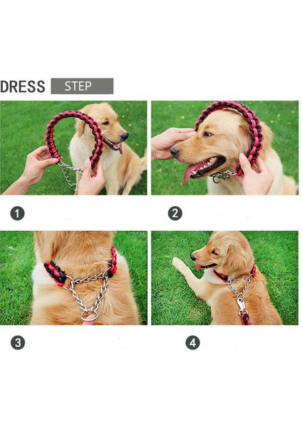 1.2 M Uzunluk Çift Strand Halat Büyük Köpek Tasmalar Metal P Zincir Toka Ulusal Renk Pet Çekiş Halat Yaka Big Dogs Için Set | Setleri (Kırmızı) (Yurt Dışından) fiyatları