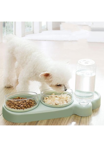 Pet Kedi Kase Otomatik Besleyici Köpek Kedi Gıda Kase Su Çeşmesi ile Çift Kase Içme Kediler Için Yükseltilmiş Standı Çanak Kaseleri | Kedi Besleme ve sulama Malzemeleri (Yurt Dışından)
