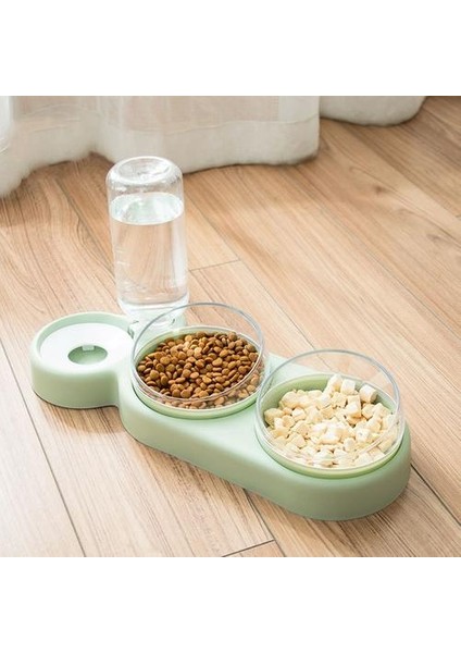 Pet Kase Otomatik Besleyici Köpek Kedi Gıda Kase Su Dağıtıcı ile Çift Kase Içme Pet Sarf Malzemeli Çanak Çanak Çanakları | Kedi Besleme ve sulama Malzemeleri (Yurt Dışından) fiyatları