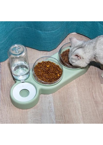 Pet Kase Otomatik Besleyici Köpek Kedi Gıda Kase Su Dağıtıcı ile Çift Kase Içme Pet Sarf Malzemeli Çanak Çanak Çanakları | Kedi Besleme ve sulama Malzemeleri (Yurt Dışından) modelleri