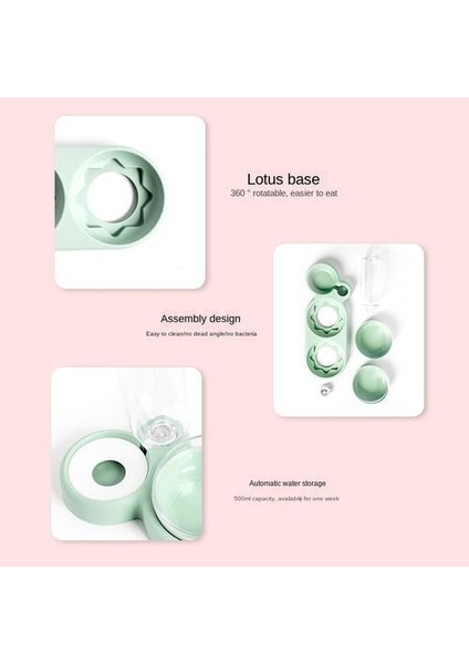 Pet Kase Otomatik Besleyici Köpek Kedi Gıda Kase Su Dağıtıcı ile Çift Kase Içme Pet Sarf Malzemeli Çanak Çanak Çanakları | Kedi Besleme ve sulama Malzemeleri (Yurt Dışından) fırsatları