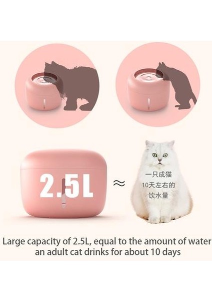 2.5l Otomatik Kedi Su Çeşmesi Köpek Su Dağıtıcı Pet Köpek Kediler 2 Filtre Kutusu ile Otomatik Dolaşan Su Dağıtıcısı | Kedi Besleme ve sulama Malzemeleri (Yurt Dışından) fırsatları