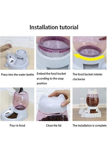 HaiTun Pet Otomatik Besleyici Köpek Kedi Içme Kase Köpekler Için Su Içme Besleyici Kedi Besleme 2.2l Büyük Kapasiteli Dispenser Pet Kedi Köpek Kedi Besleme vesulama Malzemeleri (Pembe) (Yurt Dışından) fırsatları