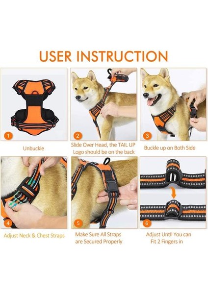 Pet Yansıtıcı Naylon Köpek Koşum Hiçbir Çekme Ayarlanabilir Orta Büyük Naughty Köpek Yelek Güvenlik Araç Kurşun Yürüyüş Koşu | Koşumlar (Turuncu) (Yurt Dışından) modelleri