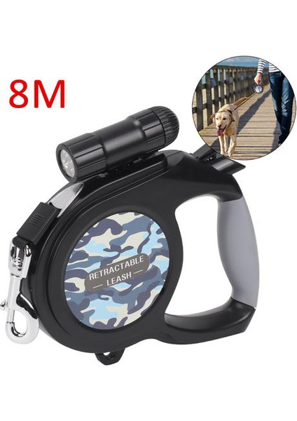 8 M / 50 kg Büyük Köpek Kurşun Tasma Güçlüler Geri Çekilebilir Uzatılabilirler Kilitlenebilir (Yurt Dışından)