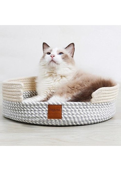 2 In1 Yuvarlak Saf Pamuk Iplik Dokuma Kedi Scratcher Yatak Yastık Sepeti Pamuk Dayanıklı Kedi Karalama Kurulu Pad Için Kat Kıyafetleri ve Yataklar | Mobilya ve çizikler (Yurt Dışından)