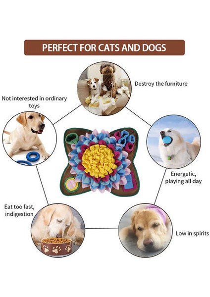 Köpek Snuffle Mat Burun Kokusu Eğitim Sniffing Pad Köpek Bulmaca Oyuncak Yavaş Besleme Kase Gıda Dağıtıcı Halı Yıkanabilir Pet Malzemeleri | Köpek Oyuncakları (Yurt Dışından) indirimleri