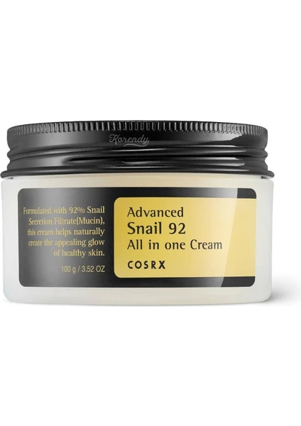 Advanced Snail 92 All In One Cream - Yüz Kremi 100GR