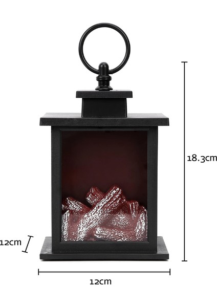 Dekoratif Nostaljik Gerçek Alev Görünümlü Işıklı Şömine Ateşi Pille Çalışan LED Şömine Gece Lamba