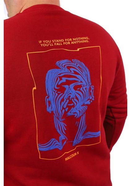 Büyük Beden Erkek Sweat Malcolmx 22735 Bordo fiyatları