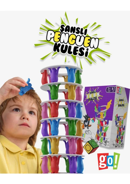 Go Toys Şanslı Penguen Kulesi Eğitici Zeka ve Aktivite Oyunu Eğlence Kutusu