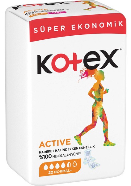 Hijyenik Ped Active Normal Süper Ekonomik 22'li